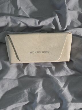 Michael Kors Cream Sunglass Case with Logo